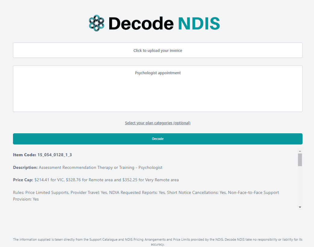 Decode NDIS project screenshot